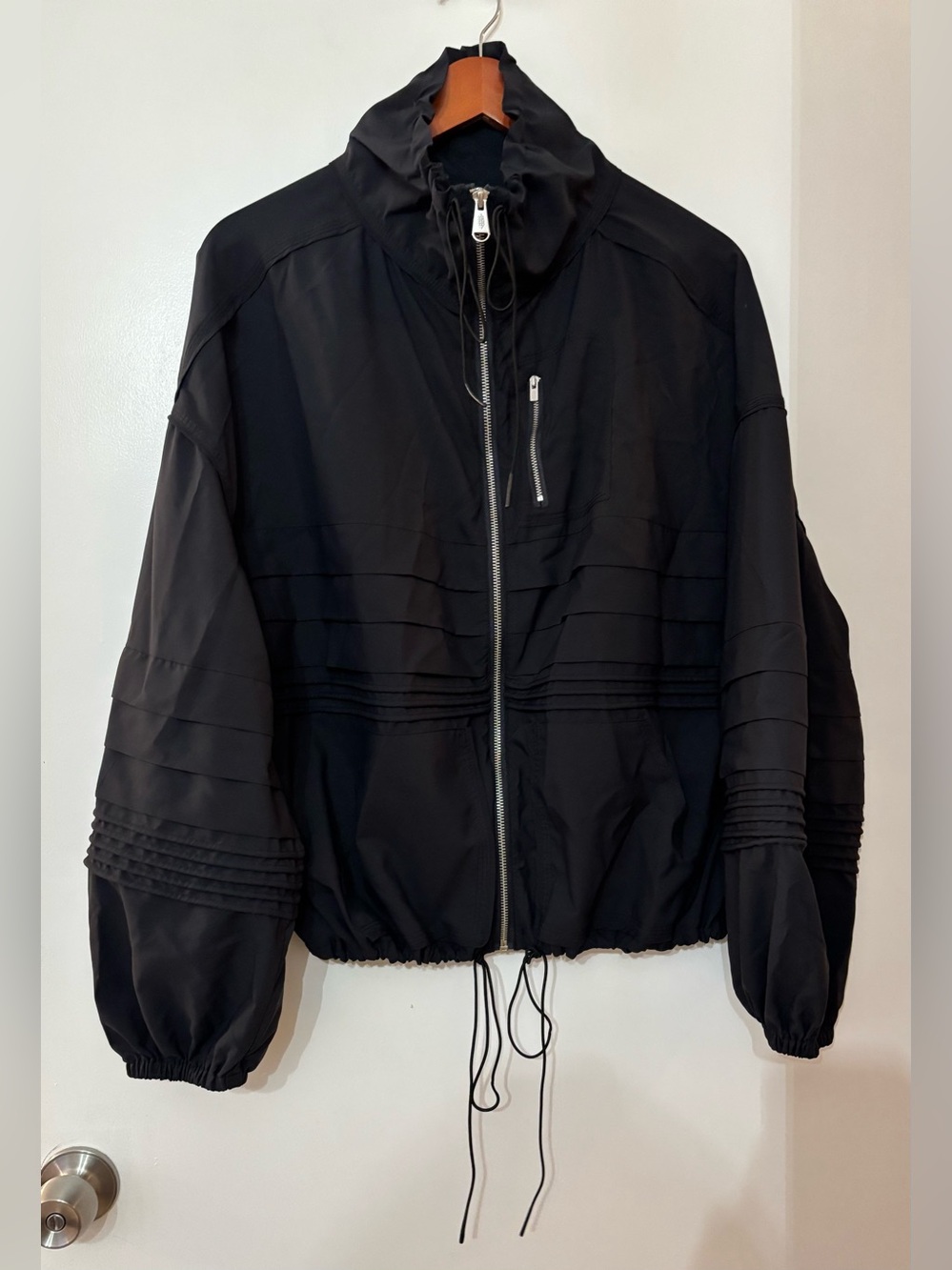 FP Movement Check It Out Black Nylon Lightweight Jacket Women Size Medium